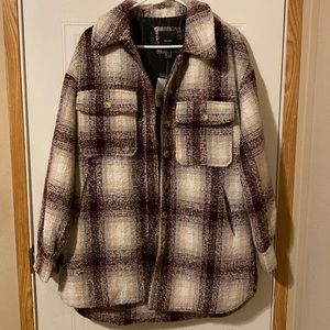 NWT Forever21 Plaid High-Low Shacket